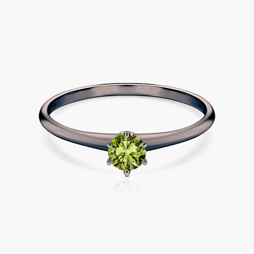 Pierścionek zaręczynowy The Journey: czarne złoto, zielony diament